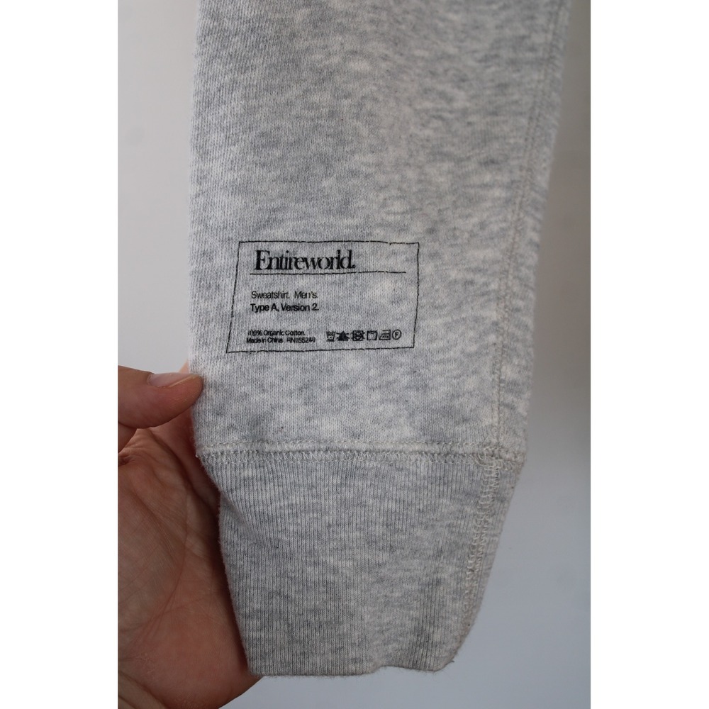 Entireworld M Gray Sweatshirt Type A Version 2 Organic Cotton Raglan Crew - Picture 5 of 7